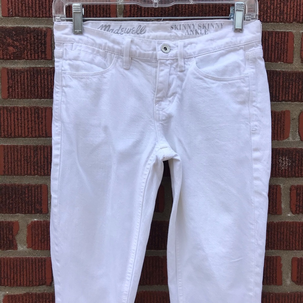 Madewell Skinny Skinny White Stretch Denim Jeans - Picture 3 of 11